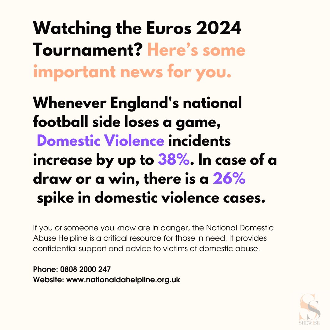 📢 Did you know that domestic abuse incidents often spike during football games? If you or someone you know needs help, reach out to the National Domestic Abuse Helpline at 0808 2000 247.