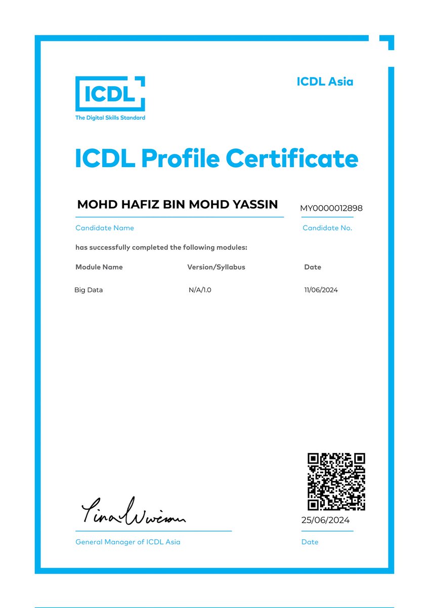 I completed module Big Data <a href="/ICDLAsia/">ICDL Asia</a> <a href="/ICDLFoundation/">ICDL Foundation</a>