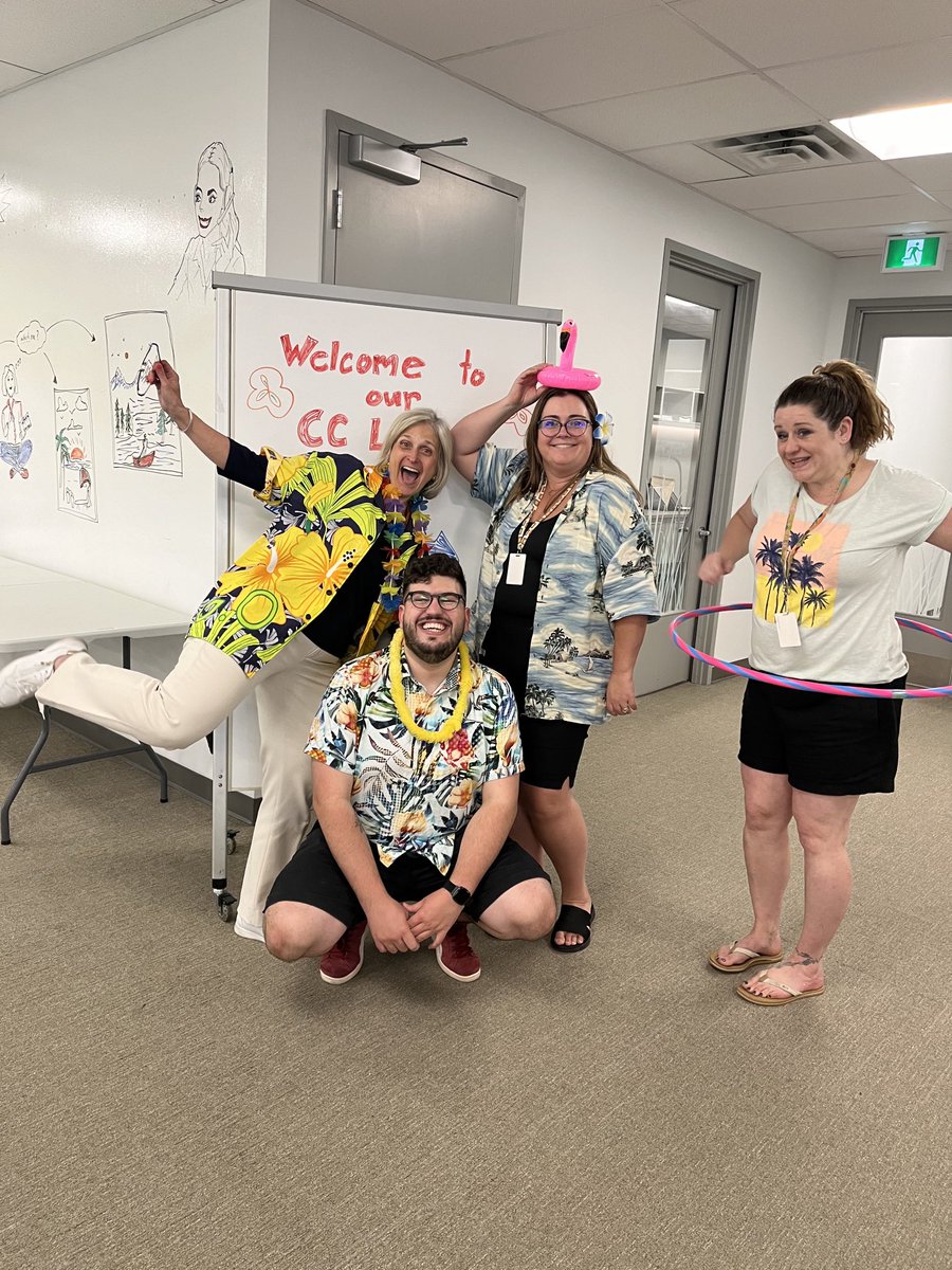 Frugina's tweet photo. Who doesn’t like a Luau at the office!? Good food, fun, and the clothes!!  Love the spirit of our Contact Centre team. #TheGoodInBanking ⁦@alternasavings⁩ https://t.co/PUJZUu2iaH