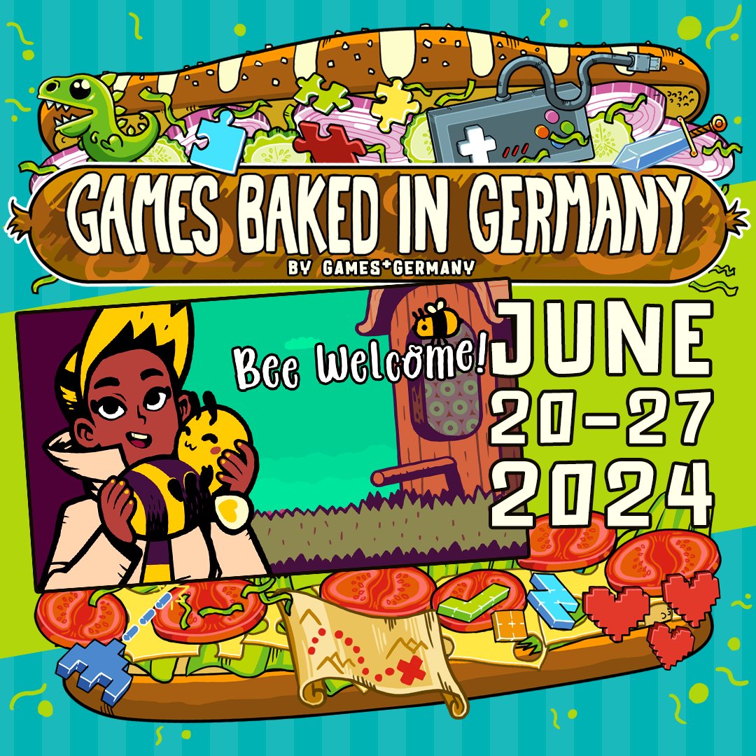 A little time is left to check out cool games made in Germany:
store.steampowered.com/sale/games-mad…

Our cute little Bee Welcome! is also part of the show 🐝🐝🐝

Thx to <a href="/GamesGermanyNet/">Games Germany</a> for this event and all the work behind it!!

#indiedev #gamedev #indiegamedev #cozy #wholesome #cozygames