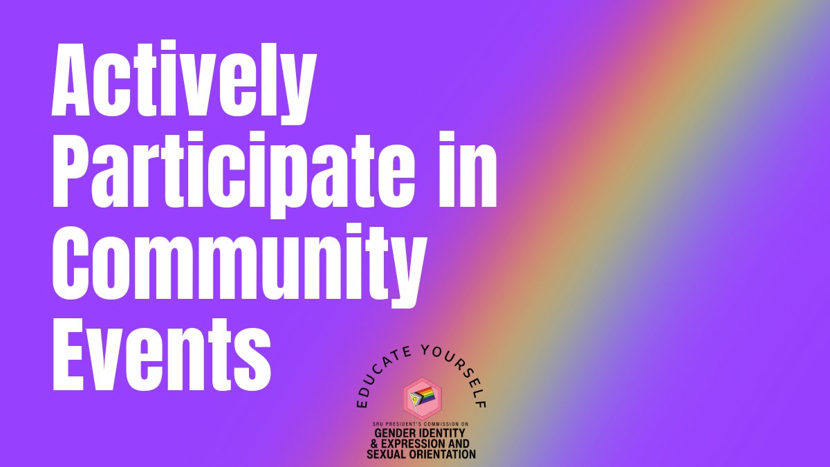 🌈Research Pride-related events on campus &amp; surrounding areas to see what's happening &amp; how to get involved. This is one of the many ways you can support the LGBTQ+ community. Continue checking <a href="/sruoie/">SRU Office for Inclusive Excellence</a> <a href="/srupridecenter/">SRU Pride Center</a> <a href="/srudeib/">SRU Campus Climate</a> to see what's happening on campus.🌈 #HappyPrideMonth