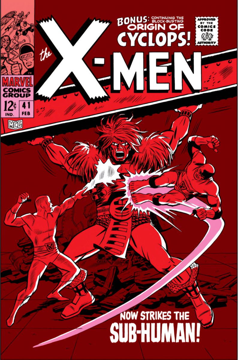 HaikuComic's tweet photo. X-Men Haiku 44
X-Men v1 #41
"Now Strikes the...Sub-Human!"
February, 1968 

Nuclear mishaps
Cellar dwellers awakens
Reckoning is due 

Credits:
W: Roy Thomas
A: Don Heck/George Tuska
Cvr: Don Heck/George Tuska 

#XMen #XTwitter

1/2 https://t.co/jcU02r7EpN