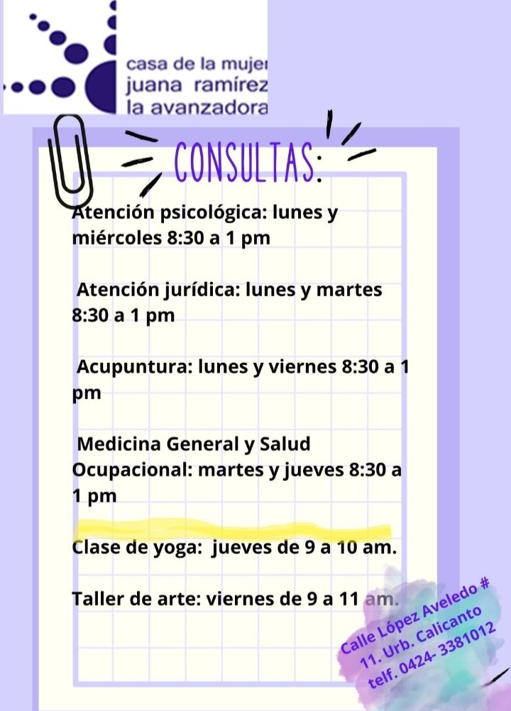 Horarios de atención.