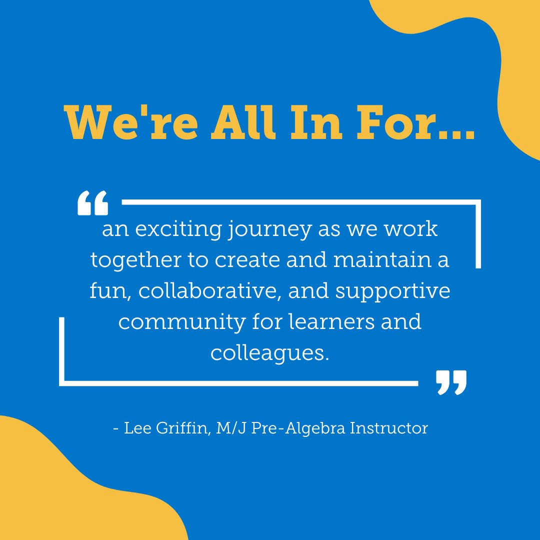 We're all in for..."an exciting journey as we work together to create and maintain a fun, collaborative, and supportive community for learners and colleagues."

#wereallin #wereallinwednesday #teamFLVS