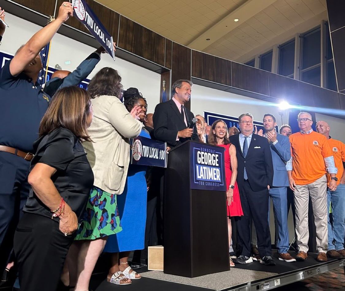 Congratulations to <a href="/LatimerforNY/">George Latimer</a> on his victory in the 16th Congressional District Democratic primary! 🎉🗳 We are thrilled to see him bring his years of experience and leadership to Congress, representing our county and making a positive impact.🏛️ Well done, George!👏