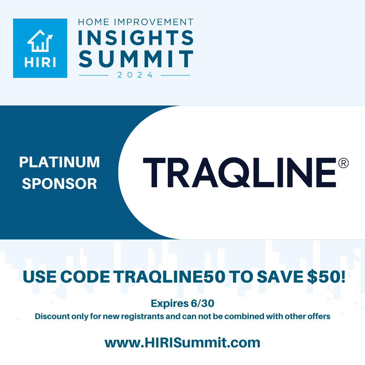 Join TraQline at the <a href="/HIRI/">Hiri</a> Insights Summit, September 18-19, at the Marriott Marquis Chicago.

Sign up and take advantage of the $50 off discount code before it expires and while seats are still available:
hubs.ly/Q02DpMQP0 

#partners #summit #homeimprovement #homereno