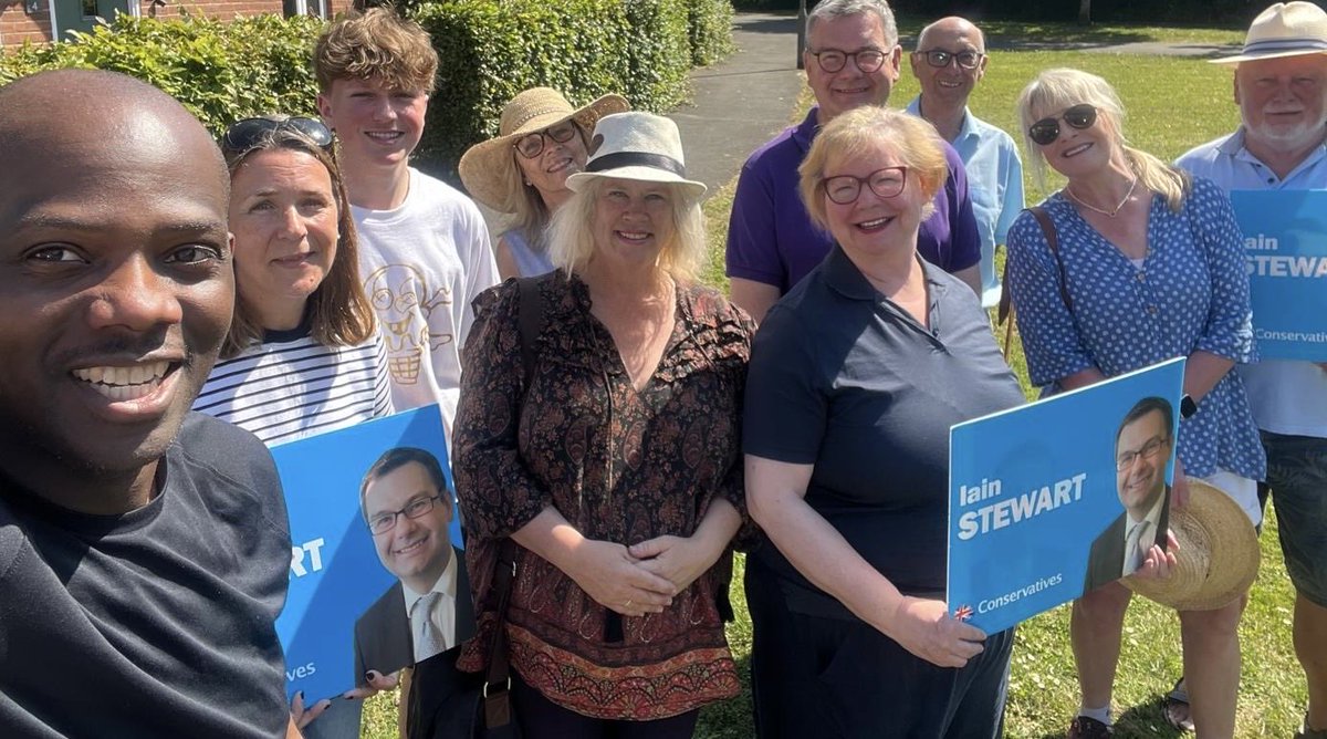 Good to be joined by #Buckingham &amp; #Bletchley ⁦<a href="/Conservatives/">Conservatives</a>⁩
Election Candidate ⁦@iainastewart⁩ today. He’s got a great track record. Do vote for him on July 4th.