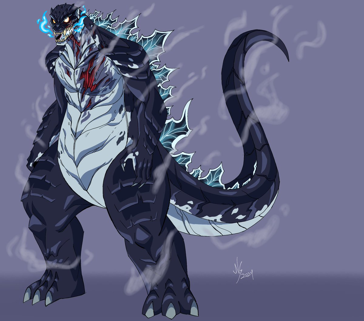 Gojira the King of the Monsters. #godzilla #GodzillaArt #art #Artist #kaiju, image size:1200x1061