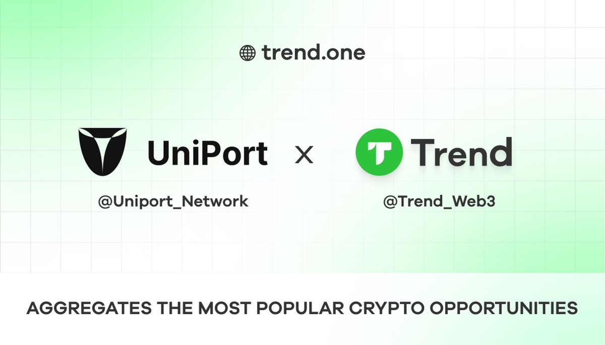Trend (@trend_web3) on Twitter photo We are excited to announce our strategic partnership with <a href="/Uniport_Network/">UniportNetwork</a> !
UniPort network is an Omni-chain interoperability protocol for Bitcoin ecosystem assets, comprehensively supporting cross-chain interoperability of BRC20, Ordinals-NFT, ARC20, Runes, and RGB++ assets. We are excited to announce our strategic partnership with <a href="/Uniport_Network/">UniportNetwork</a> !
UniPort network is an Omni-chain interoperability protocol for Bitcoin ecosystem assets, comprehensively supporting cross-chain interoperability of BRC20, Ordinals-NFT, ARC20, Runes, and RGB++ assets.