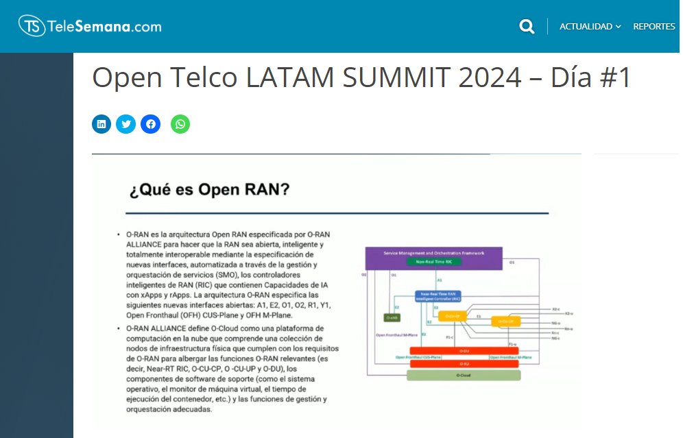 5GA_CALA's tweet image. #AHORA @Jose_F_Otero, VP @5GA_CALA, explica como funciona la arquitectura Open RAN #OpenTelcoLatam de @TeleSemana. “Es una arquitectura abierta e interoperable entre los proveedores de infraestructura. Así los operadores no quedan atados a un solo proveedor de infraestructura”.