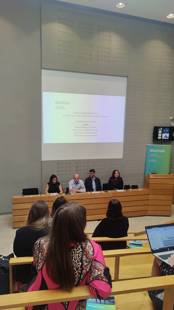 We are taking part in a briefing session on our pre-budget submission in the Oireachtas briefing room

On the panel are <a href="/JaneAnnMcKenna/">Jane-Ann McKenna</a> <a href="/maloners/">Ciara Smullen</a> <a href="/EoinDGSE/">Eóin O'Keeffe</a> <a href="/conoraon/">Conor O'Neill</a>