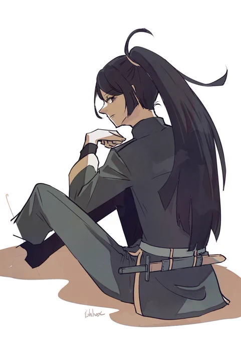 色塗った落書きしようと思ったけ線画で飽きたのでグレスケベタ塗り+グラデマップ+諸々