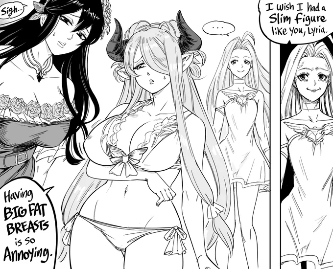 Patreon request: Granblue Lyria is confronted with the cruelty of milker inequality.