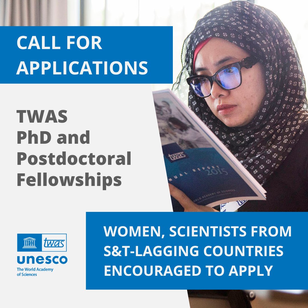 📝 TWAS awards are seeking nominations, and TWAS fellowships are seeking applications! 

See our deadlines listing for a comprehensive look at all of our Academy's open calls: twas.org/opportunities/…