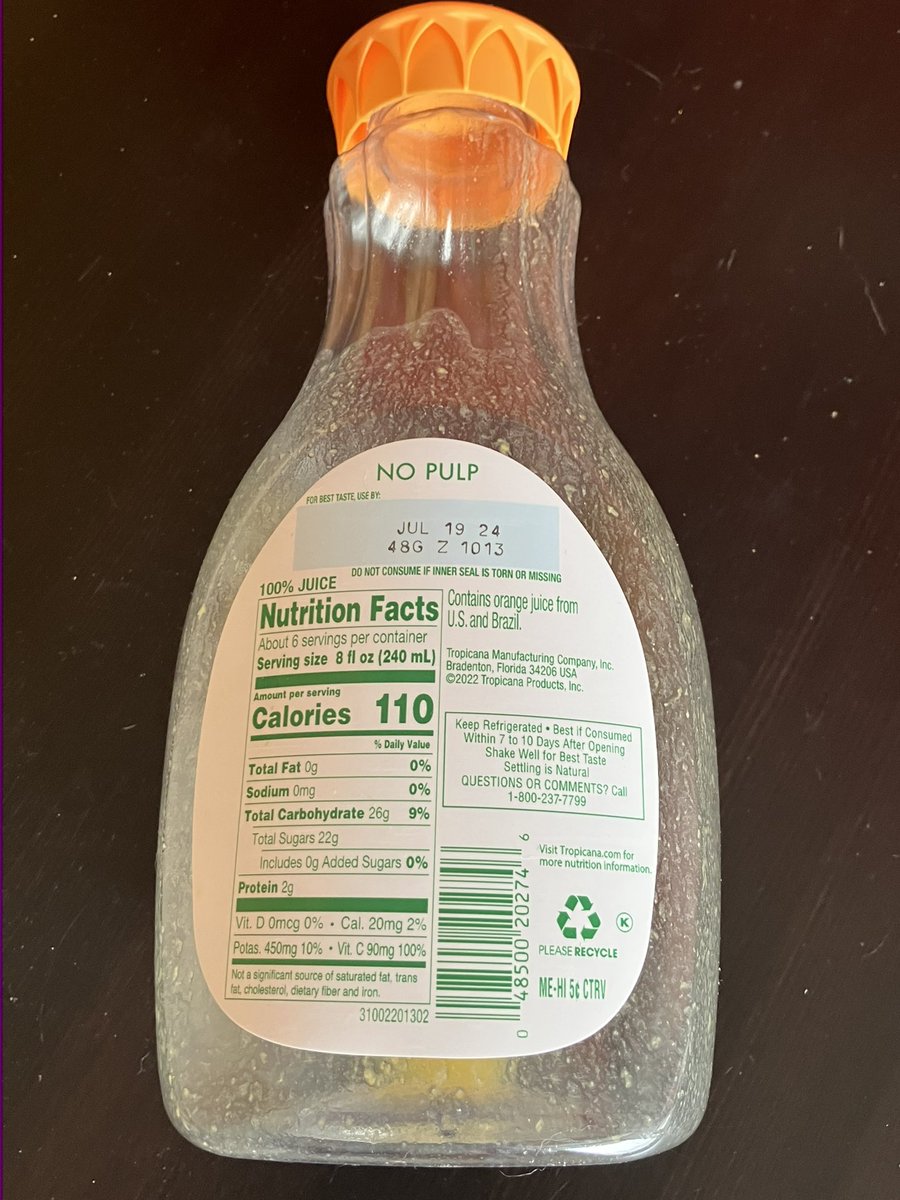 No more oj cuz it’s halfway made in a foreign country and keep the bread outta da fridge 
MAKE YOUR HEALTH GREAT AGAIN 🇺🇸❤️🥰