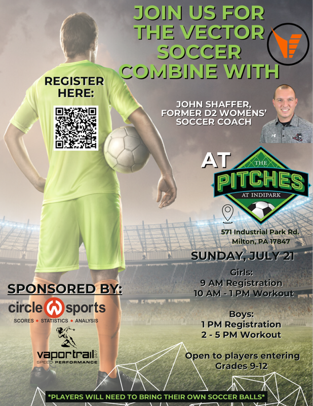 Our 1st ever VECTOR Soccer Combine at The Pitches is just under a month away. Two sessions (one boys, one girls) on July 21st.

Cost - $50 per athlete

Sign up here: forms.gle/KRa1DjkwxXfZnP…