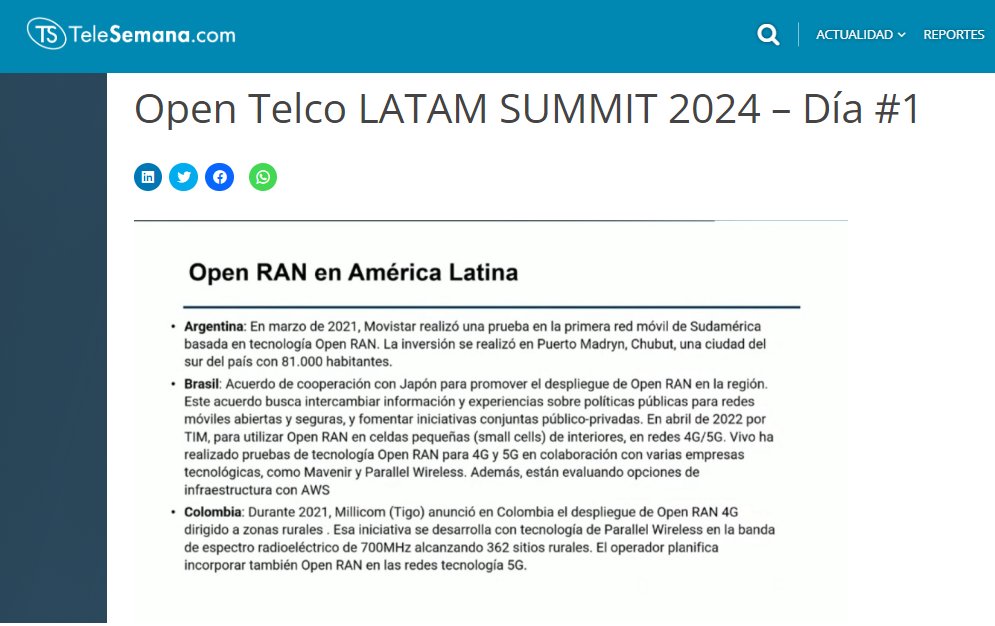 5GA_Brasil's tweet image. “Estamos no início do Open RAN na América Latina” afirma @Jose_F_Otero, VP da @5GA_Brasil, durante o #OpenTelcoLatam do @TeleSemana. Ele destaca experiências desde 2021 na Argentina, Brasil, Colômbia, México e Peru. Enquanto isso, no Caribe, destaca-se a rede de Barbados.
