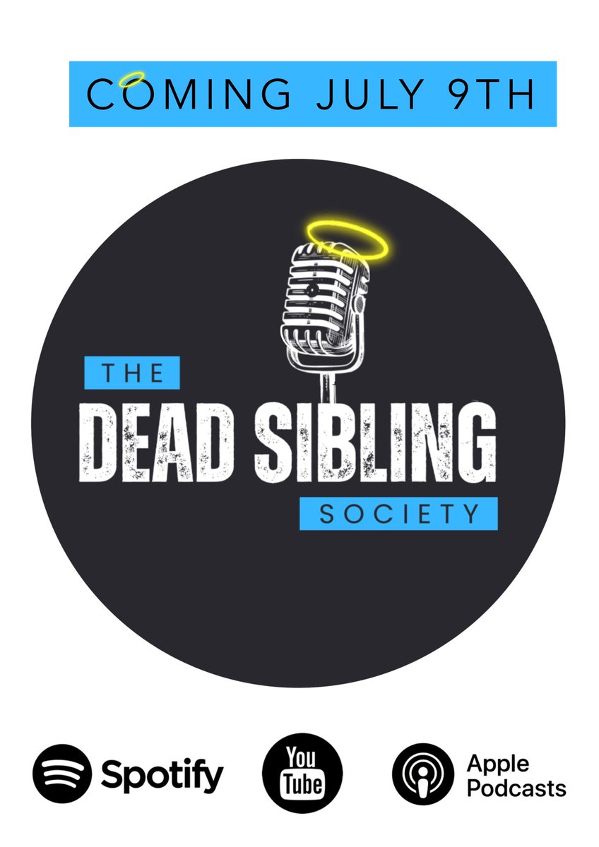 shitscaredmum (@shitscaredmum) on Twitter photo Delighted to share that the Dead Sibling Society podcast will be available from July 9 🎙️
There’ll be incredible guests, laughter & ok maybe the occasional tear!
I’m v proud of <a href="/GracieNuttall41/">Gracie Nuttall</a> & @callumfairhurst - they’ve worked really hard & this will help so many people
1/2 Delighted to share that the Dead Sibling Society podcast will be available from July 9 🎙️
There’ll be incredible guests, laughter & ok maybe the occasional tear!
I’m v proud of <a href="/GracieNuttall41/">Gracie Nuttall</a> & @callumfairhurst - they’ve worked really hard & this will help so many people
1/2
