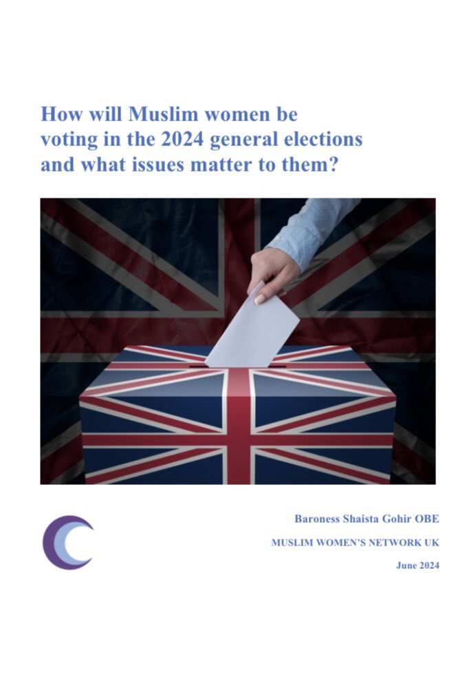 Our latest report has just been published which focuses on how Muslim women intend to vote in the upcoming 2024 general elections. Please follow this link to download the full report : mwnuk.co.uk/resourcesDetai…
