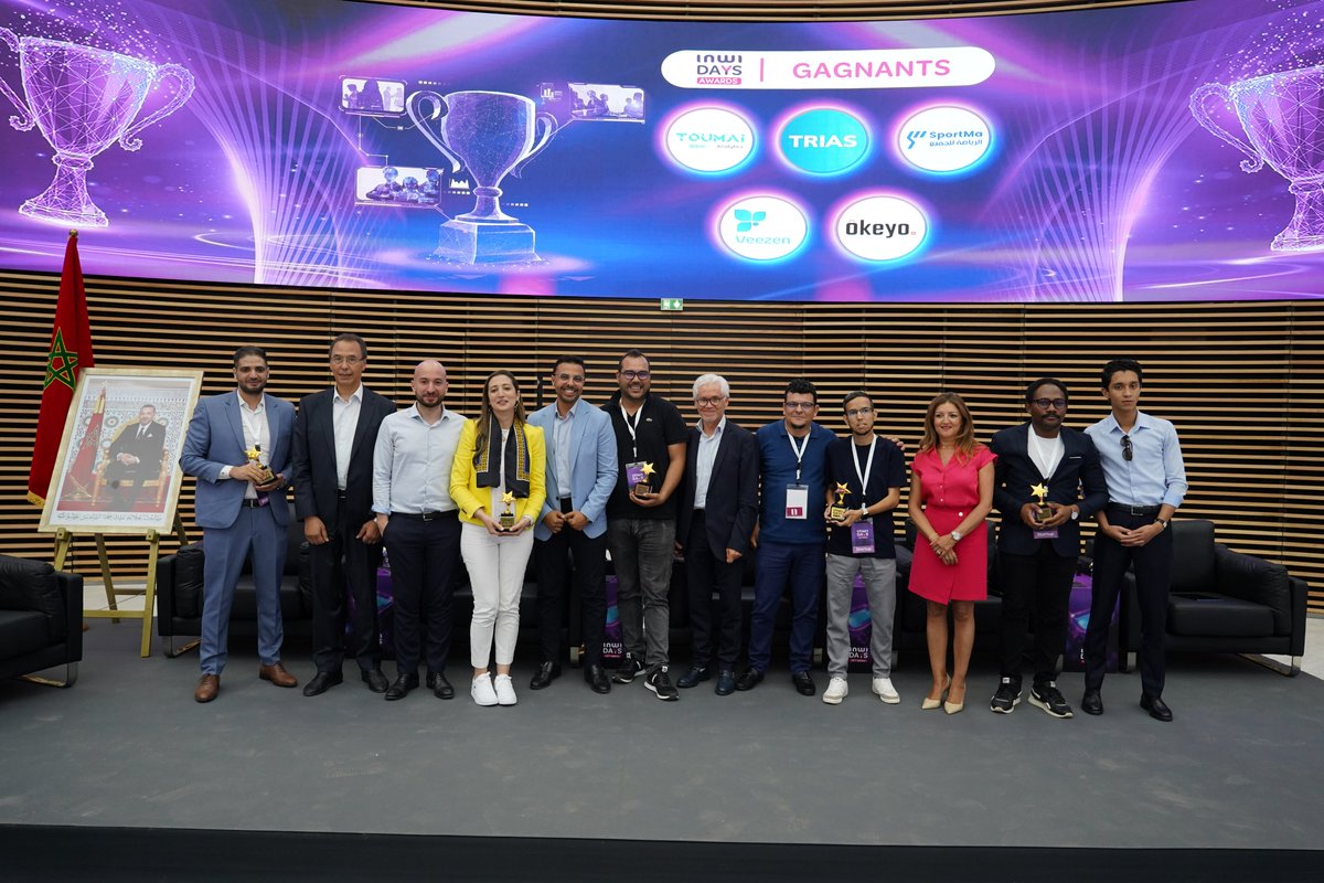 inwi's tweet photo. 🎉 Nous sommes ravis de vous dévoiler les 5 gagnants de la 12ème édition des #inwiDAYS qui s'est tenue cette année à l'@UM6P_officiel sous le thème de la #SportTech :
- #OKEYO
- #Veezen
- #SportMa
- #Trias
- @Toum_ai
#inwi_innov #Innovation #Startups https://t.co/9BDbxaaNWU
