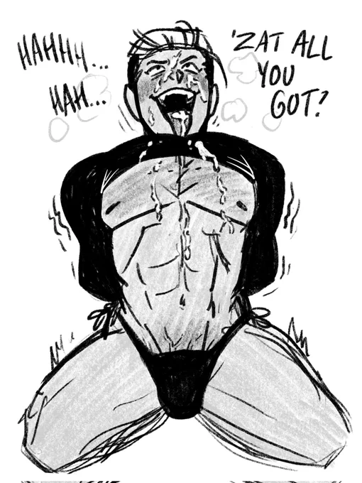 NSFW! 🔞 Very lewd Ryuji Yamazaki from King of Fighters! Drawn as a present for someone super cool, don't look at me 🫣💦 