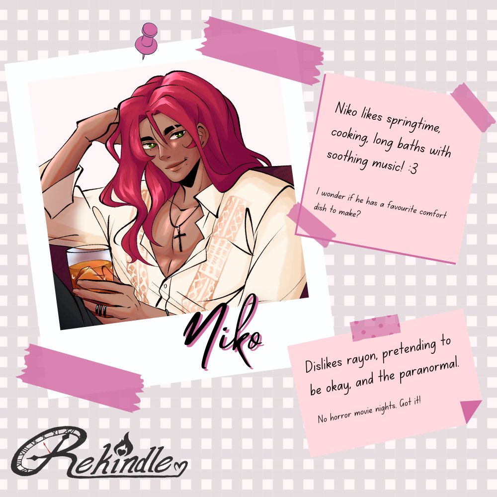 Learn a little bit more about the boys❤️
Last but not the least, it's our Niko!📷

#RekindleVN #OtomeJam2024