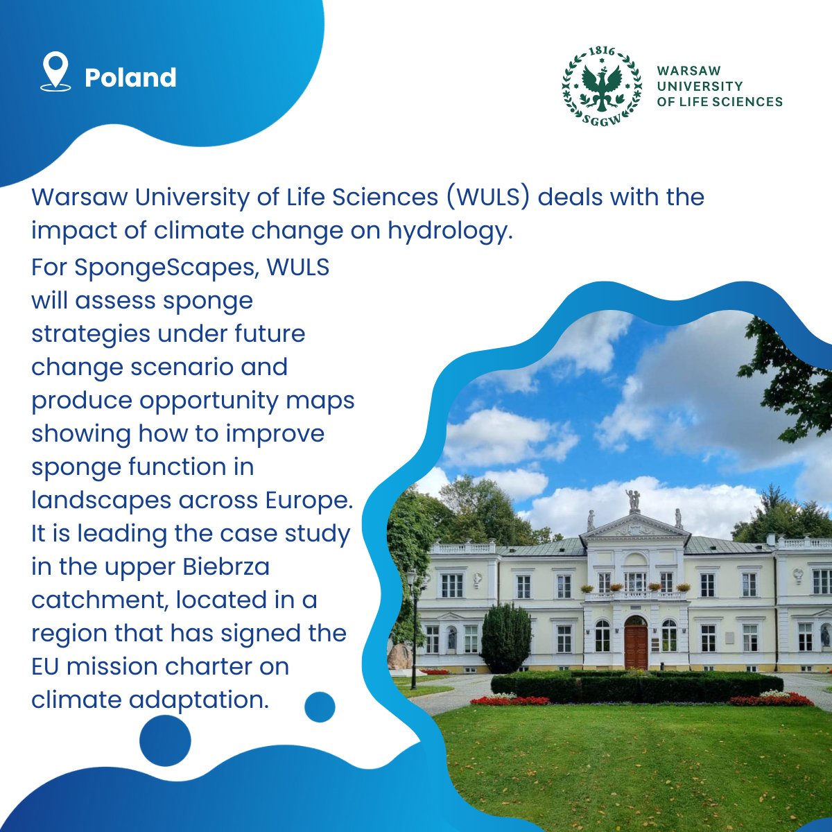 🌐 #SpongeScapes highlights Warsaw Univ. of Life Sciences. Visit our site: urlr.me/SGZqp 
#WULS #SpongeScapes #Partners