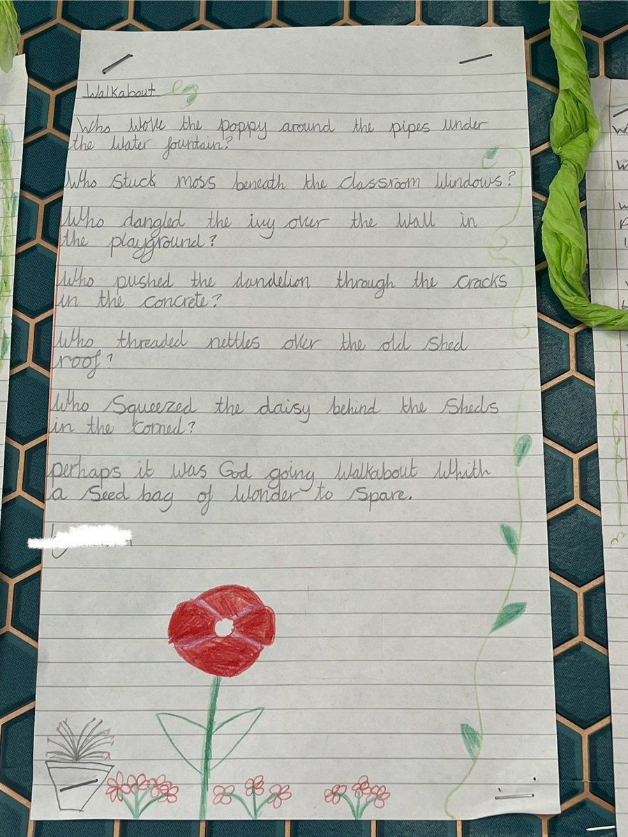 tiffanyebrey's tweet photo. @RumbleCoral This week it’s poetry about the great outdoors for Owl Class, and the weather has played ball. Here’s our take on “Walkabout.” :) https://t.co/oIv2GwacD8