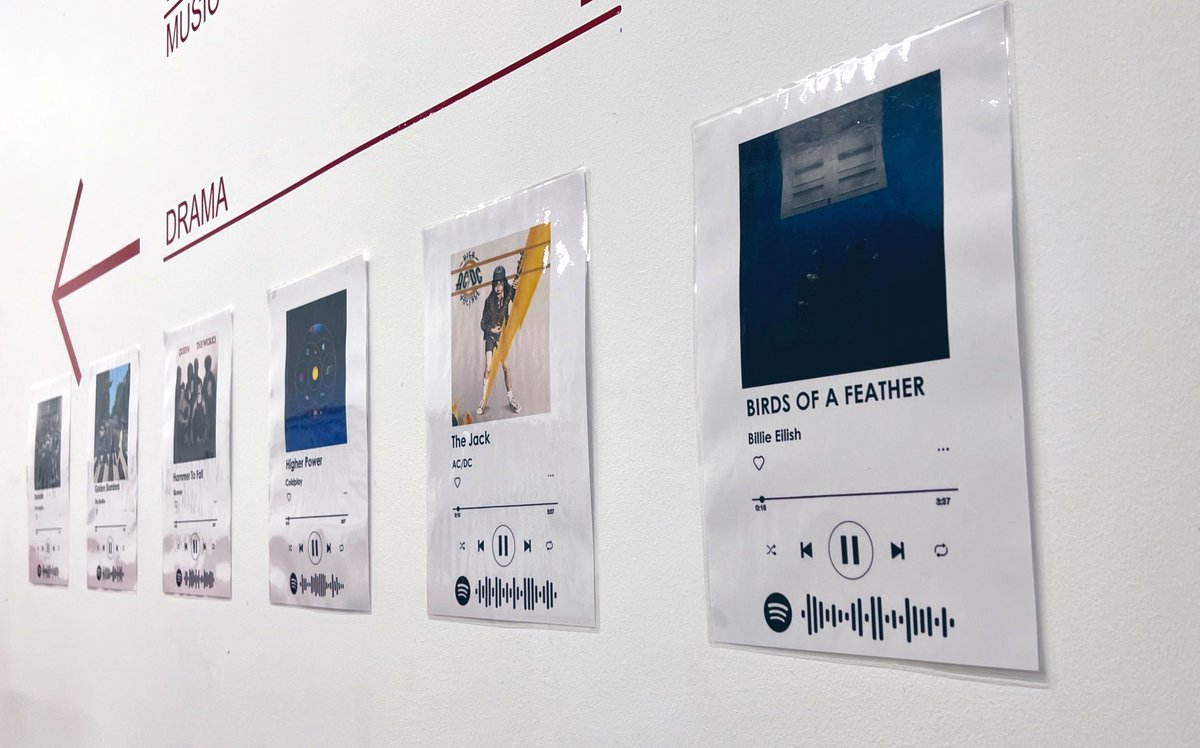 Miss Galloway was busy today creating new Spotify themed wall display. 

If you’d like to have a listen, scan the codes with your camera in the Spotify app, and it’ll take you straight to these awesome albums! 📱🛜🎧💿🎶🎸

<a href="/GarnockCampus/">Garnock Community Campus</a>