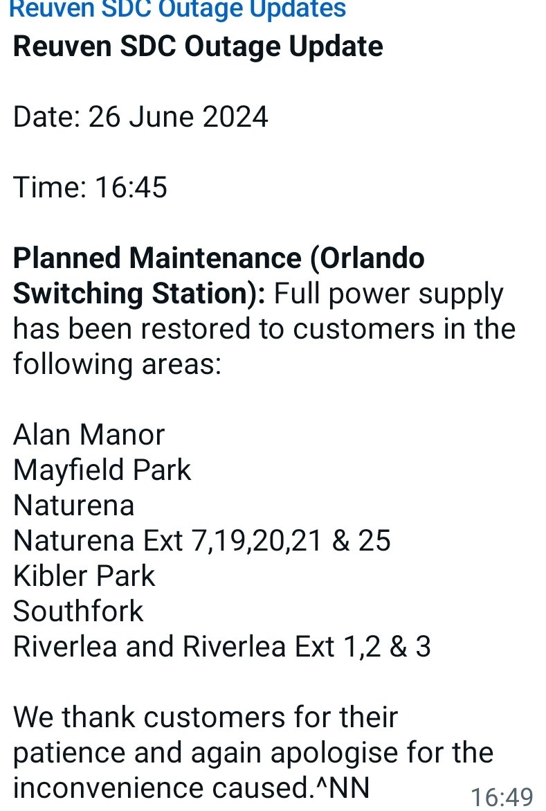 Ghost_13_ZA's tweet photo. @CityPowerJhb Naturena was back on just now. It's off again. What are you guys doing?? https://t.co/sAJBEMucKS