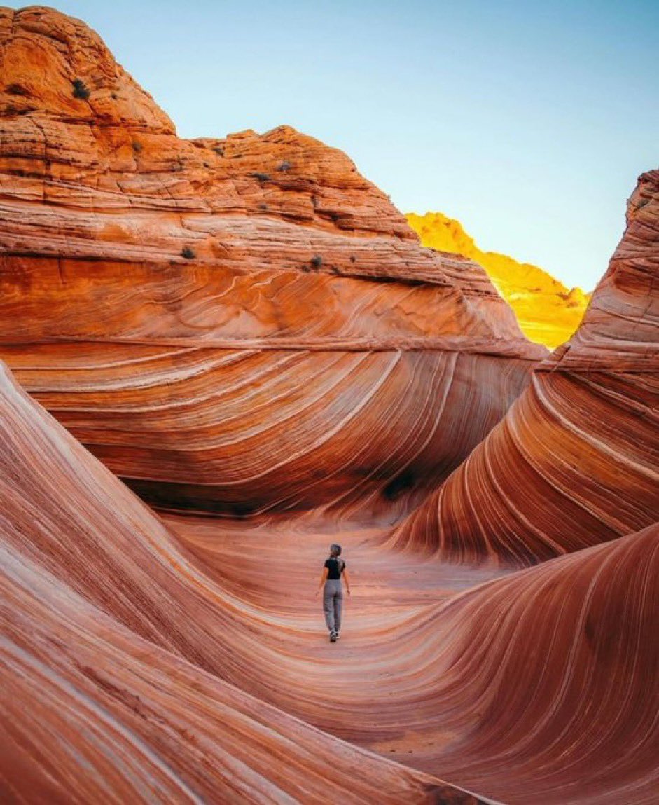 historigins's tweet photo. 26. The Wave in Arizona, United States

The formation of the Wave began 190 million years ago, when the desert dunes compacted and solidified into striped sandstone. https://t.co/F6sONn0mDA