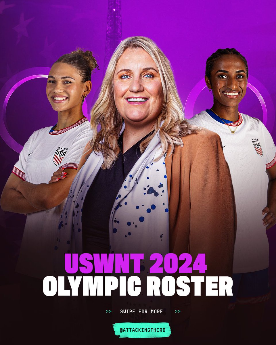 WGolazo's tweet photo. TO PARIS WITH LOVE 🇫🇷

The @USWNT roster for the 2024 Olympics is HERE 🏆🇺🇸 https://t.co/sFCUQUwCNN