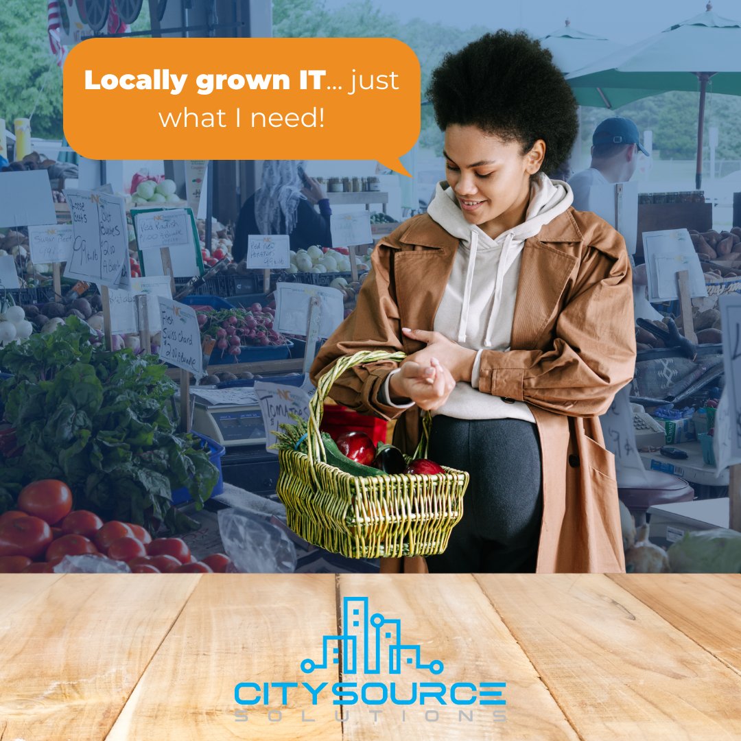 citysource_'s tweet image. Partnering with a local IT provider is like picking fresh produce from a farmer&apos;s market: always fresh and always just what you need! 🍏🖥️ Call us today at 914-815-9000 for your free consultation and assessment. #LocalIT #FreshTech #SupportLocal