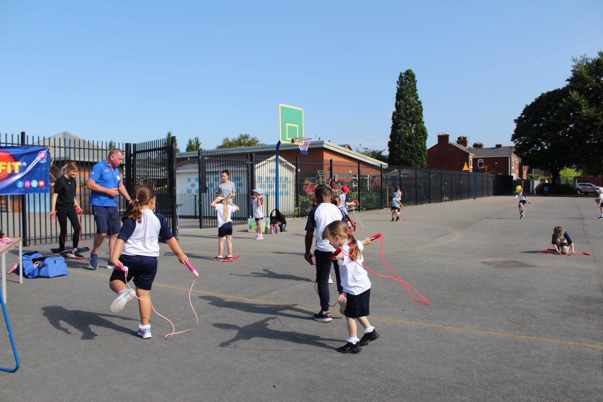 GolborneCPS's tweet photo. Year 1 absolutely loved @skip2bfit yesterday. Their determination to beat their previous score was great to see and their energy and enthusiasm was fantastic. Well done Year 1! #Skip2BFit https://t.co/9lpwDTGa8P