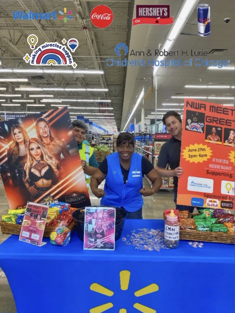 Kyle Kalbfleisch (@kylekalbfleisch) on Twitter photo TOMORROW is the day!!! Stop by your local Hodgkins <a href="/Walmart/">Walmart</a> from 3pm to 6pm for our <a href="/nwa/">NWA</a> <a href="/CMNHospitals/">Children's Miracle Network Hospitals</a> Charity Event benefiting <a href="/LurieChildrens/">Lurie Children's</a> in Chicago. Entrance to the event will be at the Lawn & Garden entrance. Stop by for a GREAT cause as a $15 donation gets you a meet & TOMORROW is the day!!! Stop by your local Hodgkins <a href="/Walmart/">Walmart</a> from 3pm to 6pm for our <a href="/nwa/">NWA</a> <a href="/CMNHospitals/">Children's Miracle Network Hospitals</a> Charity Event benefiting <a href="/LurieChildrens/">Lurie Children's</a> in Chicago. Entrance to the event will be at the Lawn & Garden entrance. Stop by for a GREAT cause as a $15 donation gets you a meet &