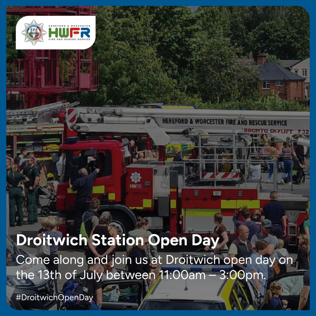 HWFire's tweet photo. 🚒 Join us at Droitwich fire station on the 13th of July from 11:00 am to 3:00 pm! 🎉 With a variety of exciting activities, there’s something fun for everyone!

#HWFRS #DroitwichOpenDay https://t.co/wHSbea8HY9