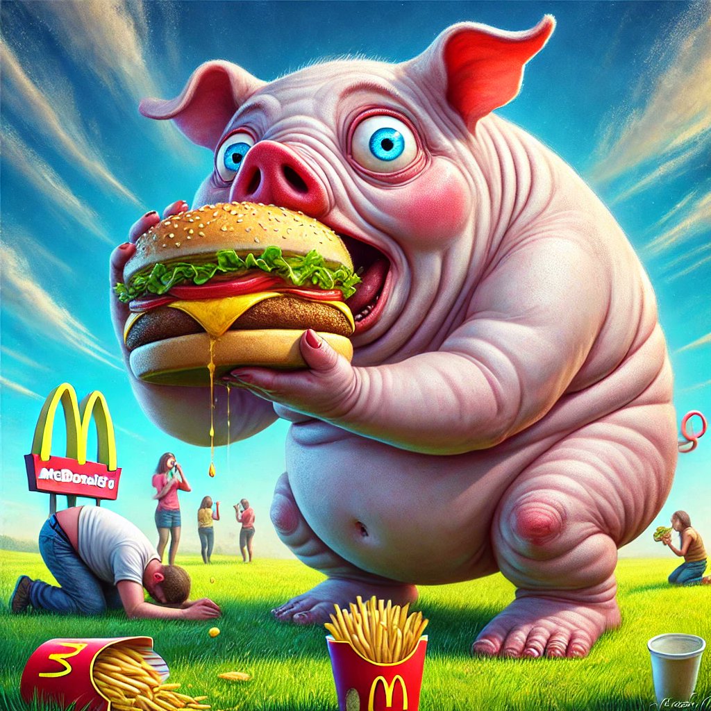 daxtex09's tweet photo. The pig that eats the pig 🐷
#NFT #digitalart #opensea https://t.co/NDlhLjRpan