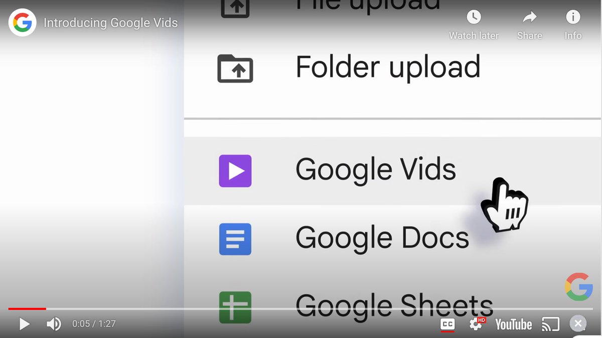 🎥 #GoogleVids is video creation in your Google Drive! 
Aims to simplify the process of making engaging videos
Using.... no surprise, AI. 

youtu.be/4SCjXcBeW1E

#GoogleVids
#GoogleEDU 
#ISTElive
#ISTE #ISTE24 #ISTElive24