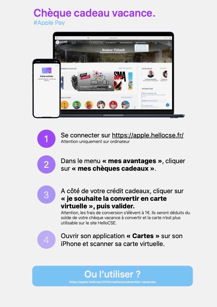 LeCIDREfr's tweet photo. Vous l’attendiez toutes et tous…. 
La carte virtuelle de la subvention vacances est enfin compatible ApplePay 🤩☀️ https://t.co/VsX5u3GeYm