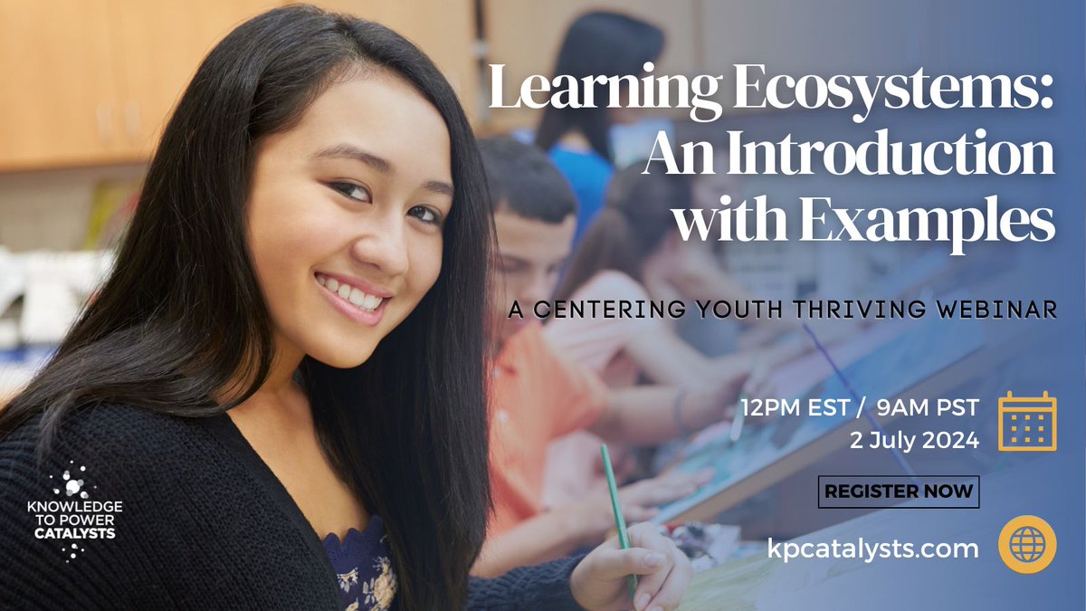 Have you registered yet? There is still time. 
Join @KPCatalysts, @TomAkiva &amp; <a href="/TylerSamstag/">Tyler Samstag</a> on July 2 at 12 pm ET/9 am PT as they explore what learning ecosystems are and the shifts needed to cultivate a thriving learning ecosystem. bit.ly/4cqMT3z