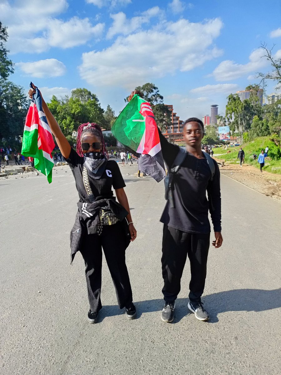 We went out to protest against overtaxation carrying water bottles, handkerchiefs and the Kenyan Flag only..but the police treated as armed criminals, as terrorists and killed our comrades. WE SHALL NOT FORGET!! 
#Rutomustgo 
#RevolutionNowOrNever