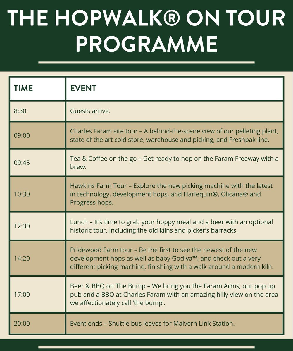 CharlesFaram's tweet photo. 💚⚡️COMING SOON! ⚡️💚 You heard it here first! HopWalk®️ On Tour - BRAND NEW coming to you this September 2024 ⚡️ 

Keep an eye on your inbox for sign-up invites soon 👀 

SWIPE FOR A LOOK AT THE PROGRAMME ➡️➡️➡️

#HopWalk®️OnTour #Exclusive #brewingevent #brewers #new #faramfamily