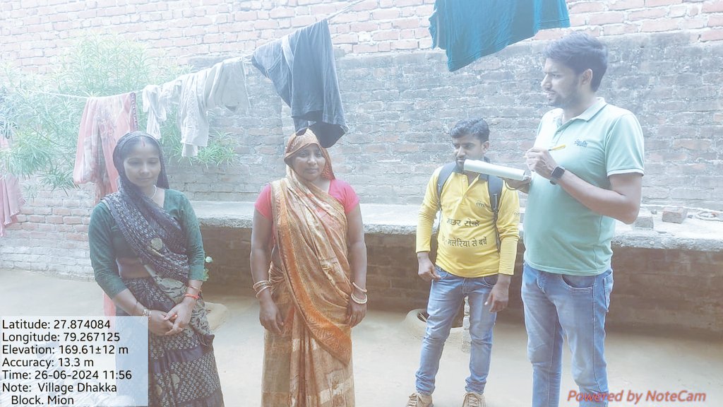 Pal521171's tweet photo. आज दिनांक 26 जून को जिला सामान्य बाग के द्वारा गृह भ्रमण में बताया गया बार-बार को खत्म करने के बारे में जानकारी थी और आशा के साथ समुदाय के लिए मलेरिया बुखार हेतु प्रेरित किया #MalariaFreeindia #Dangue @Ani212215 @2_fhi27422 @dm_budaun @santoshbhargav2 @sksomya https://t.co/C25rAtGpqb