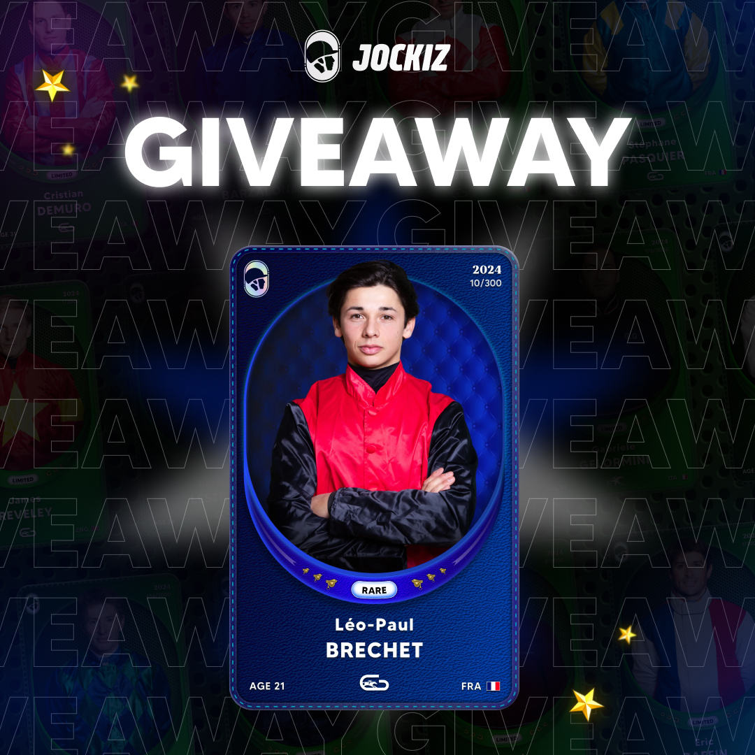 Jockiz_game's tweet photo. 🎁 GIVEAWAY JOCKIZ 🎁

À l’occasion de l’ouverture de notre Marketplace #Jockiz, nous sommes ravis de vous faire gagner la carte Rare 10/300 du crack jockey d’Obstacle Léo-Paul Bréchet !

Pour participer, c’est très simple :
✔️ Follow @Jockiz_game
🔁 RT le post
❤️ Like

Tirage au sort samedi à 18h ⏰

Pour ceux qui ne sont pas encore inscrits, RDV sur : https://t.co/DGEhaRHbBt 🔥