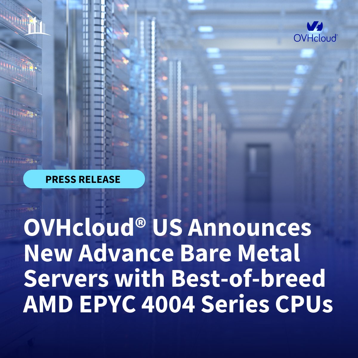 OVHcloud_US's tweet photo. 🥁Drum roll please.  We are launching our New Advance Bare Metal Servers powered by @AMD EPYC 4004 series processors. OVHcloud is the first provider to bring this level of advanced performance in accessible servers.

 Read the press release here:
https://t.co/vWsyNxBNz2 https://t.co/msH9omjtru