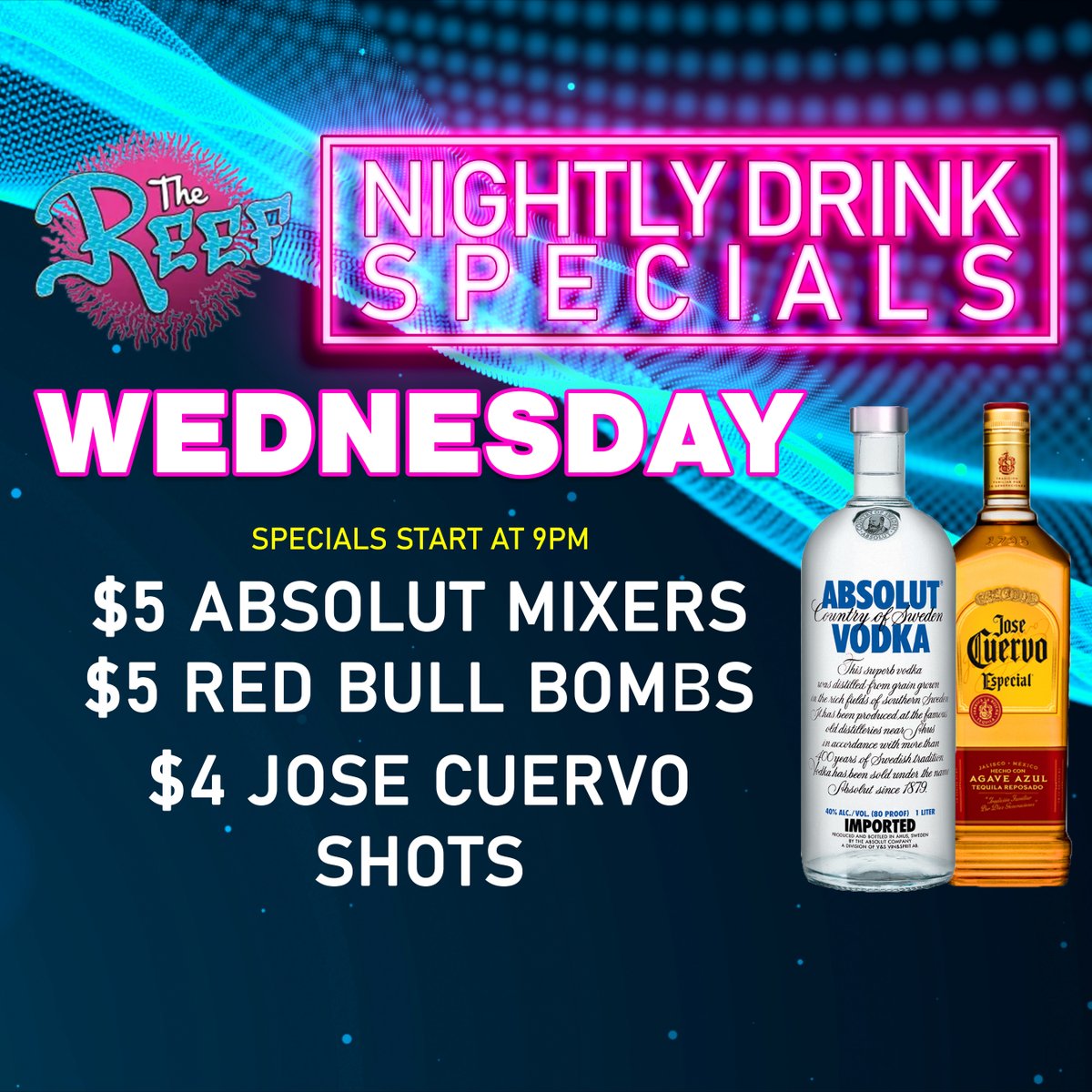 TheReefWD's tweet photo. Tonight is Euro Night with DJ Talha Akarslan, starting at 10 p.m. We have amazing drink specials: $5 Absolut Mixers, $5 Red Bull Bombs, and $4 Jose Cuervo Shots!
#thereefnightclub #djtalhaakarslan #euronight #djs #wisconsindells #Wisconsin https://t.co/xAqXNGzY8f