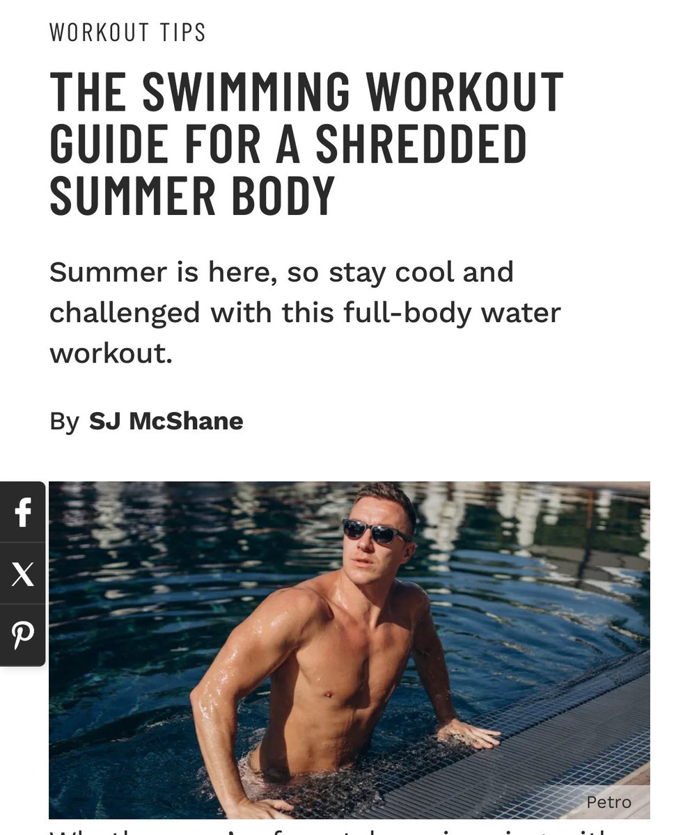 muscle_fitness's tweet photo. THE SWIMMING WORKOUT GUIDE FOR A SHREDDED SUMMER BODY
Summer is here, so stay cool and challenged with this full-body water workout.
By SJ McShane
Read Article: https://t.co/jyYTfchnfh
#buildmuscle #buildstrength #fitnesstips #musclebuildingexercises #musclebuildingworkouts #seasonalactivity #seasonalworkout #summersports #summertimeworkout #swimming