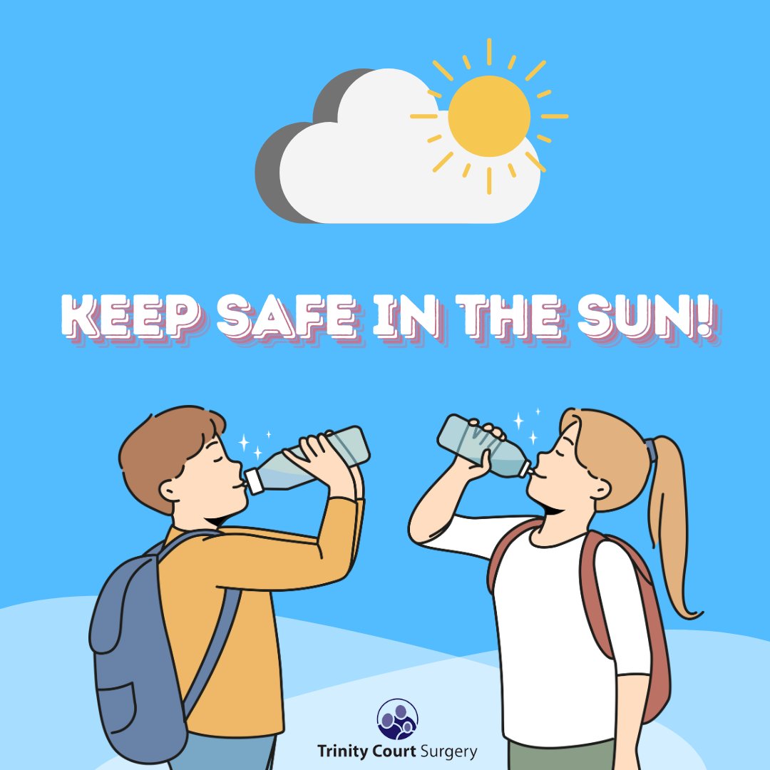 TrinityCourtS's tweet photo. 💧 ☀️ Keep Safe In The Sun - Stay Hydrated! ☀️ 💧 

We all like to welcome the hot weather. However, when it becomes too hot, there are health risks.
For advice on how to stay safe in the sun, click the link below😀 

https://t.co/6Ez2h5olxr
#sun#hot#stayhydrated#staysafe https://t.co/dVVwPQWMSz