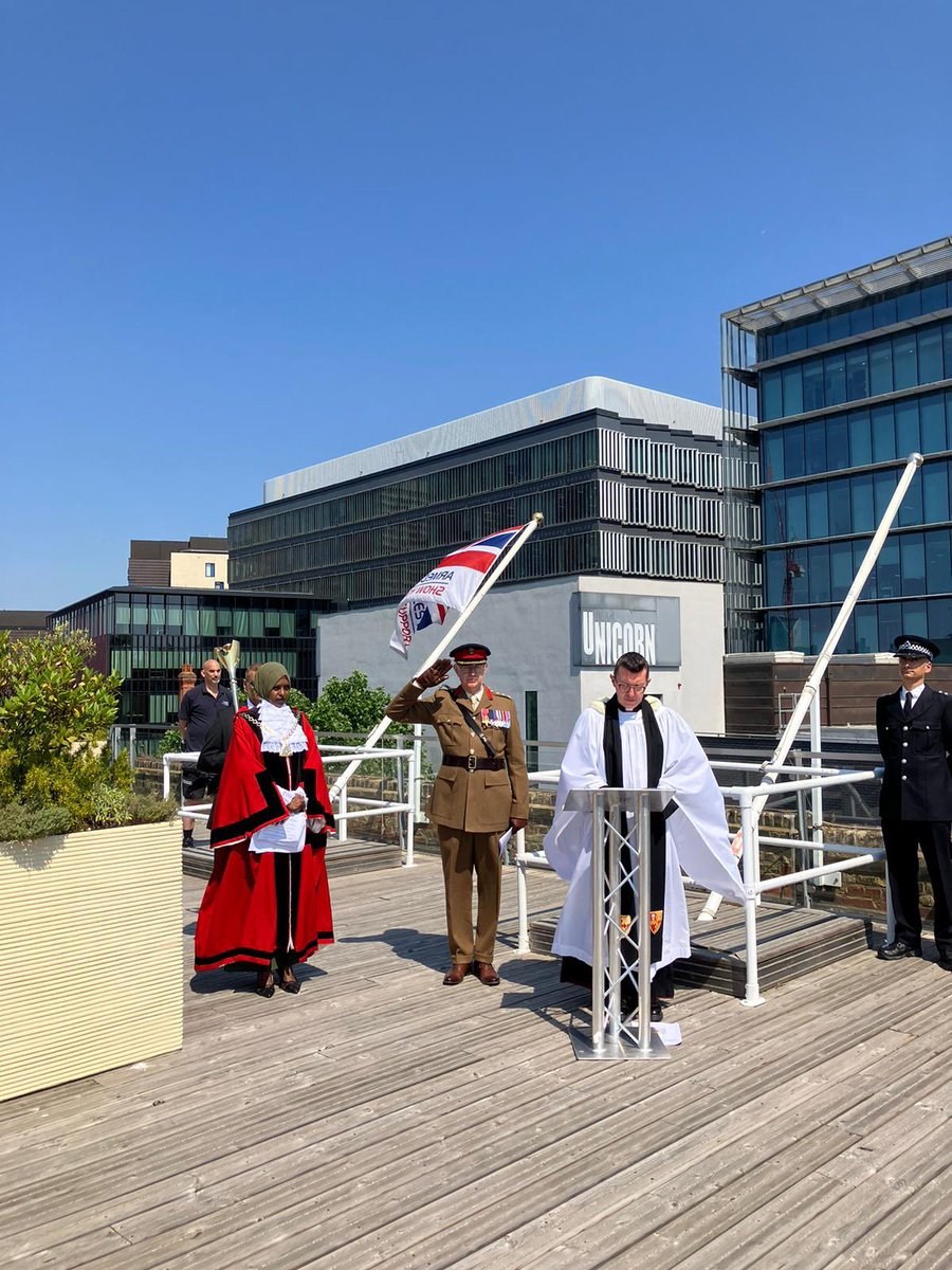 SouthwarkMayor's tweet photo. Today @SouthwarkMayor was joined by members of HM Armed forces, staff and members of the community to raise the #AFD flag https://t.co/uf1AGHhwzk