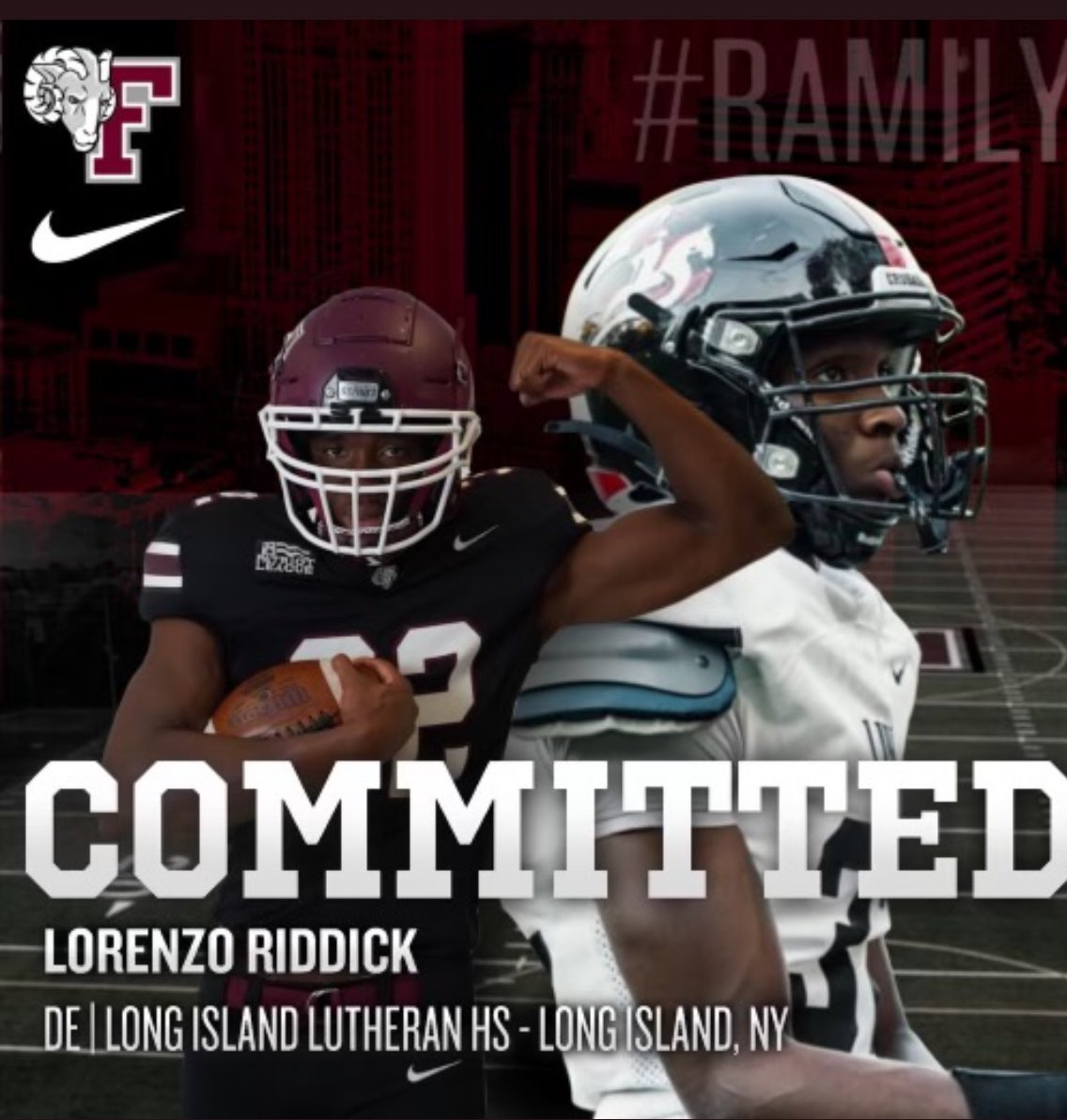 Chris Reno (@creno7) on Twitter photo Canβt say enough as Fordham adds two great defensive players.
Outstanding players and some of the best young men that we have ever had in our program. <a href="/bendickson__/">Ben Dickson</a> <a href="/FORDHAMFOOTBALL/">Fordham Football</a> <a href="/AndySlawson/">Andy Slawson</a> <a href="/LuHiFootball/">LuHi Football</a> <a href="/Alonzo_Riddick/">Alonzo Riddick</a> <a href="/LIFBNIGHTLIGHTS/">STRπNG ISLAND NIGHT LIGHTS</a> <a href="/LIBasketball23/">LI Sports Fanatic ππβΎοΈ</a> <a href="/RiddickLorenzo/">Lorenzo Riddick</a> Canβt say enough as Fordham adds two great defensive players.
Outstanding players and some of the best young men that we have ever had in our program. <a href="/bendickson__/">Ben Dickson</a> <a href="/FORDHAMFOOTBALL/">Fordham Football</a> <a href="/AndySlawson/">Andy Slawson</a> <a href="/LuHiFootball/">LuHi Football</a> <a href="/Alonzo_Riddick/">Alonzo Riddick</a> <a href="/LIFBNIGHTLIGHTS/">STRπNG ISLAND NIGHT LIGHTS</a> <a href="/LIBasketball23/">LI Sports Fanatic ππβΎοΈ</a> <a href="/RiddickLorenzo/">Lorenzo Riddick</a>